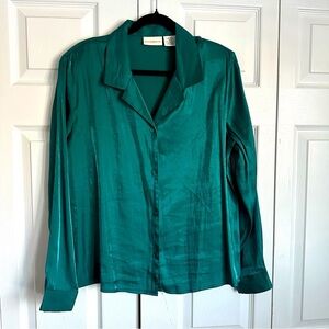 Jaclyn Smith Teal Button Down Shirt